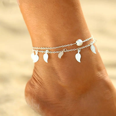 2022 Fashion Heart Anklet for Women Silver Color Hot Barefoot Sandals Bracelet Ankle on Leg Foot Accessories Wholesale Jewelry - Gofionafashion