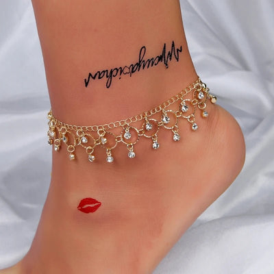 2022 Fashion Heart Anklet for Women Silver Color Hot Barefoot Sandals Bracelet Ankle on Leg Foot Accessories Wholesale Jewelry - Gofionafashion