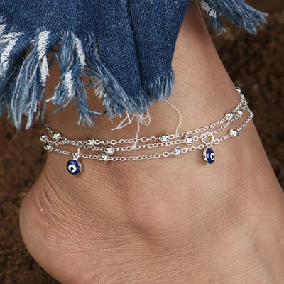 2022 Fashion Heart Anklet for Women Silver Color Hot Barefoot Sandals Bracelet Ankle on Leg Foot Accessories Wholesale Jewelry - Gofionafashion