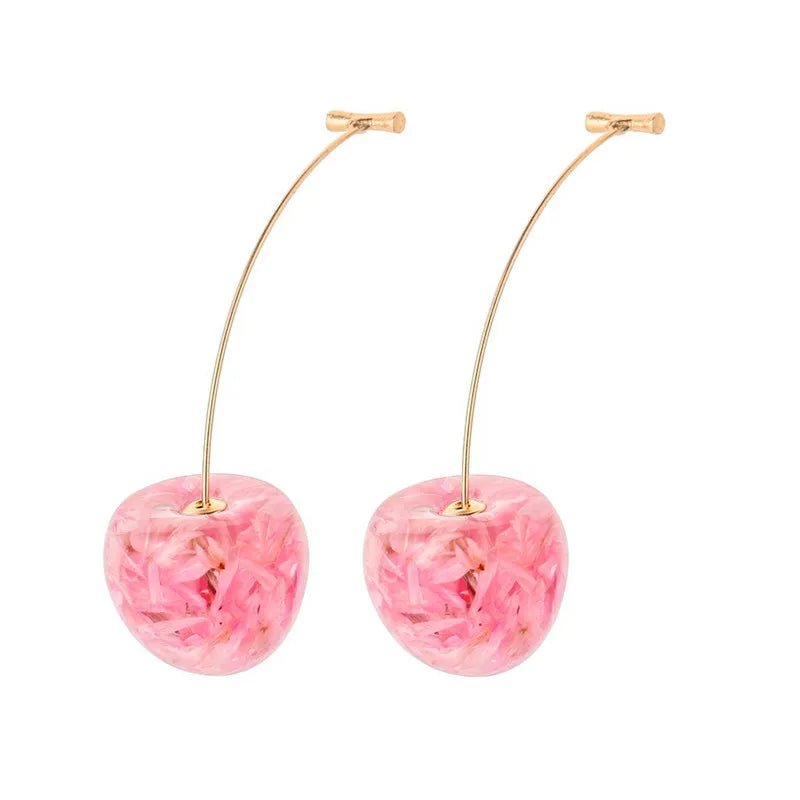 2022 New Korean Acrylic Pink Geometric Earrings for Women Cute Romantic Round Flower Heart Candy Color Fashion Jewelry Brincos - Gofionafashion