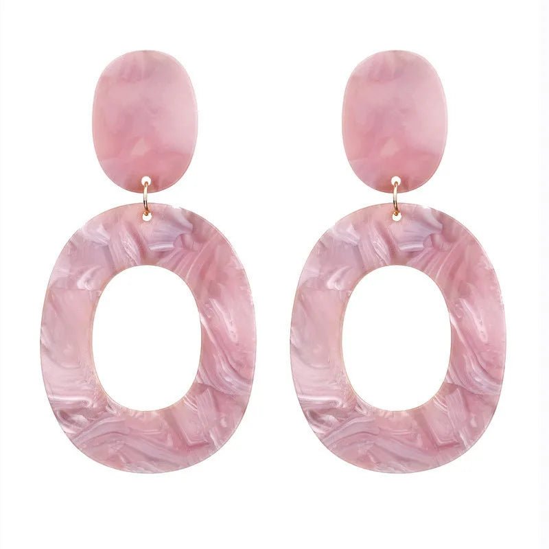 2022 New Korean Acrylic Pink Geometric Earrings for Women Cute Romantic Round Flower Heart Candy Color Fashion Jewelry Brincos - Gofionafashion