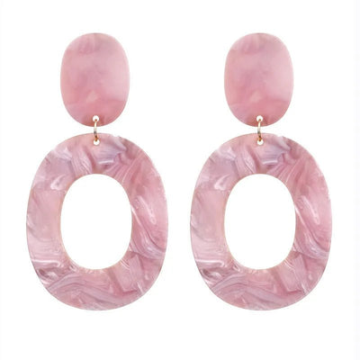 2022 New Korean Acrylic Pink Geometric Earrings for Women Cute Romantic Round Flower Heart Candy Color Fashion Jewelry Brincos - Gofionafashion