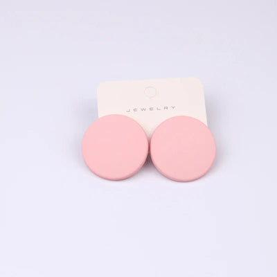 2022 New Korean Acrylic Pink Geometric Earrings for Women Cute Romantic Round Flower Heart Candy Color Fashion Jewelry Brincos - Gofionafashion