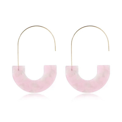 2022 New Korean Acrylic Pink Geometric Earrings for Women Cute Romantic Round Flower Heart Candy Color Fashion Jewelry Brincos - Gofionafashion