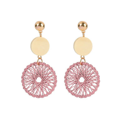 2022 New Korean Acrylic Pink Geometric Earrings for Women Cute Romantic Round Flower Heart Candy Color Fashion Jewelry Brincos - Gofionafashion