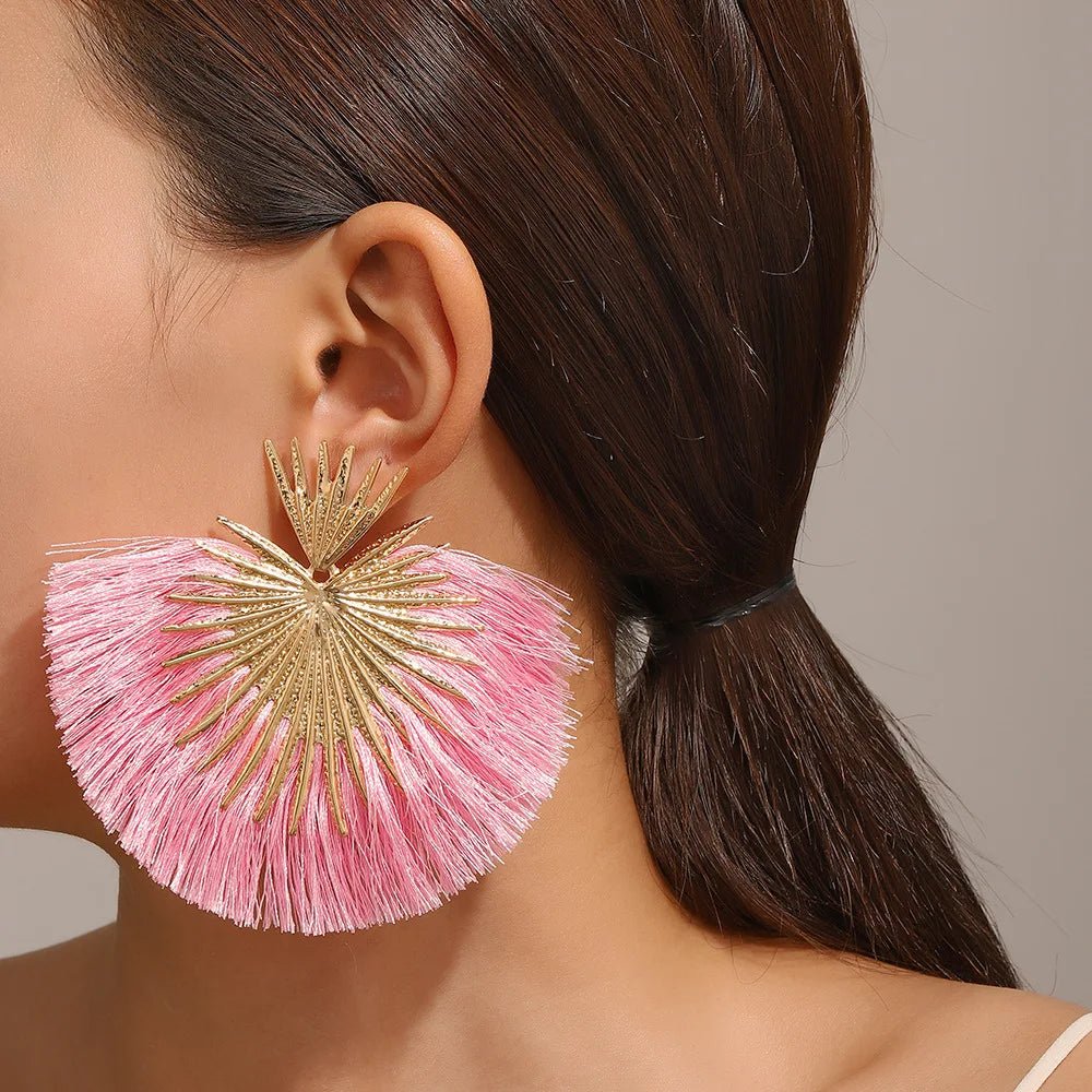 2022 New Korean Acrylic Pink Geometric Earrings for Women Cute Romantic Round Flower Heart Candy Color Fashion Jewelry Brincos - Gofionafashion