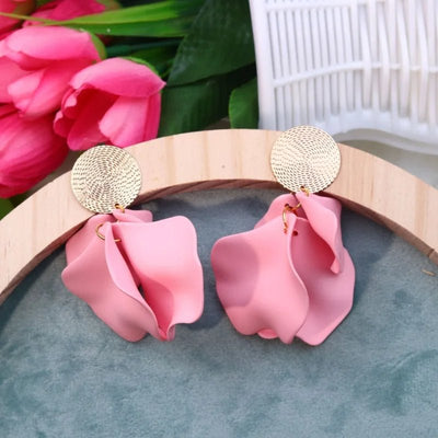 2022 New Korean Acrylic Pink Geometric Earrings for Women Cute Romantic Round Flower Heart Candy Color Fashion Jewelry Brincos - Gofionafashion