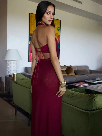 Backless Sexy Maxi Dress For Women - Gofionafashion