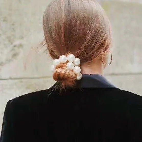 Big Pearl Hair Ties Women Girl Fashion Korean Style Hairband Scrunchies Ponytail Holders Rubber Band Hair Accessories - Gofionafashion