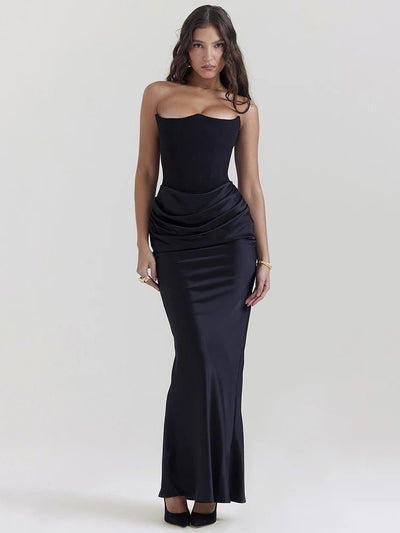 Elegant Off - shoulder Sleeveless Backless Strapless Bodycon Dress for Women - Gofionafashion