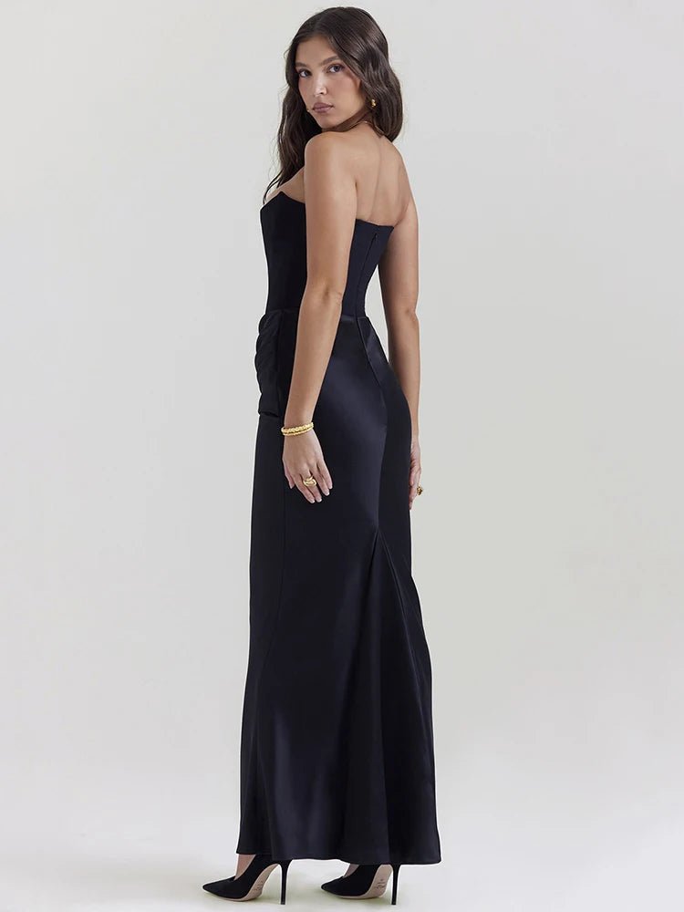 Elegant Off - shoulder Sleeveless Backless Strapless Bodycon Dress for Women - Gofionafashion