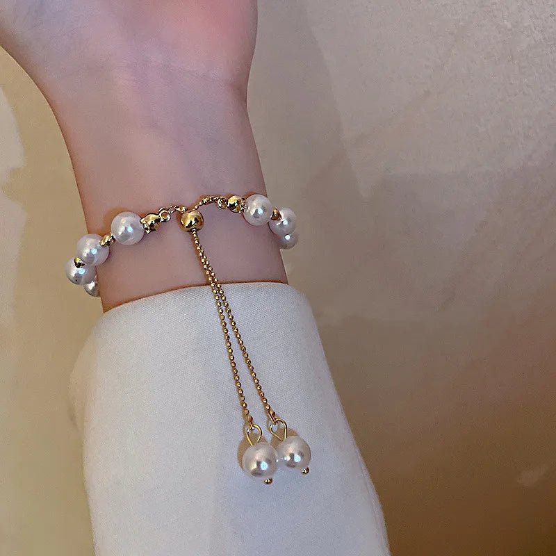 Elegant Wedding Imitation Pearl Bracelet for Women Girl Sweet Couple Girlfriend Gifts Beaded Chain Korean Simple Bracelet 2022 - Gofionafashion