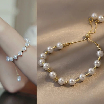 Elegant Wedding Imitation Pearl Bracelet for Women Girl Sweet Couple Girlfriend Gifts Beaded Chain Korean Simple Bracelet 2022 - Gofionafashion