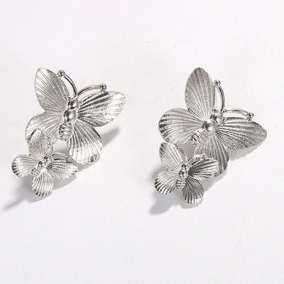 European Exaggerated Butterfly Animal Earrings for Women Golden Wings Fashion Jewelry Simple Party Statement Drop Earrings - Gofionafashion