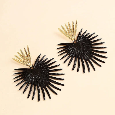 Exaggerated Big Leaf Earrings for Women Irregular Geoemtric Punk Gold Red Black Color Party Fashion Jewelry Female Gifts 2022 - Gofionafashion