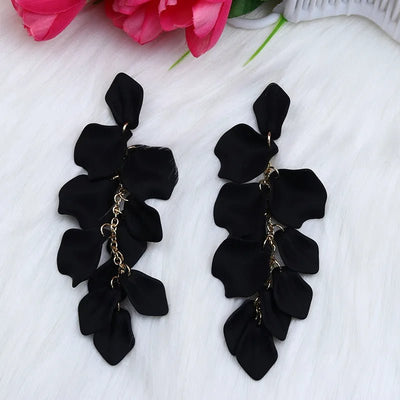 Flower Long Bohemian Drop Earrings for Women Rose Pink Petal Acrylic Tassel Hanging Earring Summer Fashion Jewelry Accessories - Gofionafashion