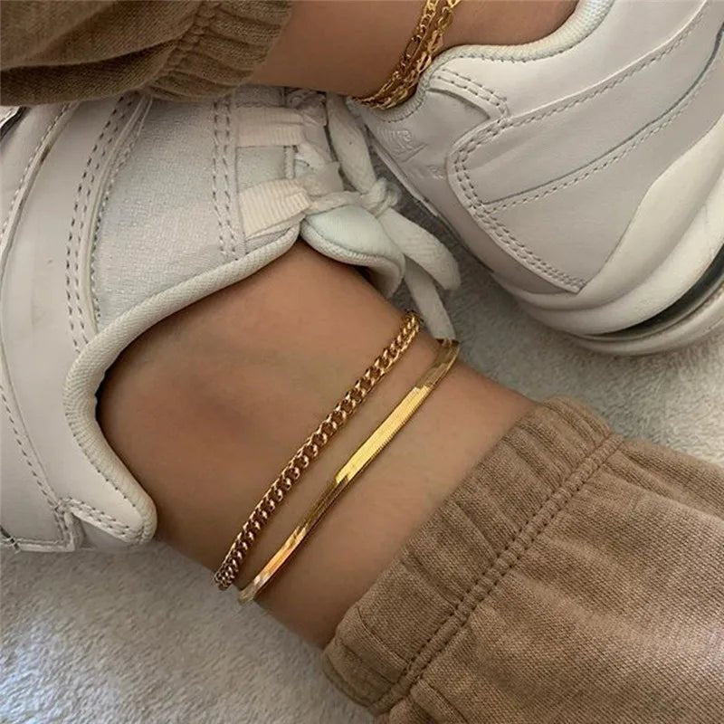 Gold Color Eyes Anklets Barefoot Leg Chain For Women Summer Multilayer Ankle Bracelets On The Leg Beach Jewelry obilleras Pulser - Gofionafashion