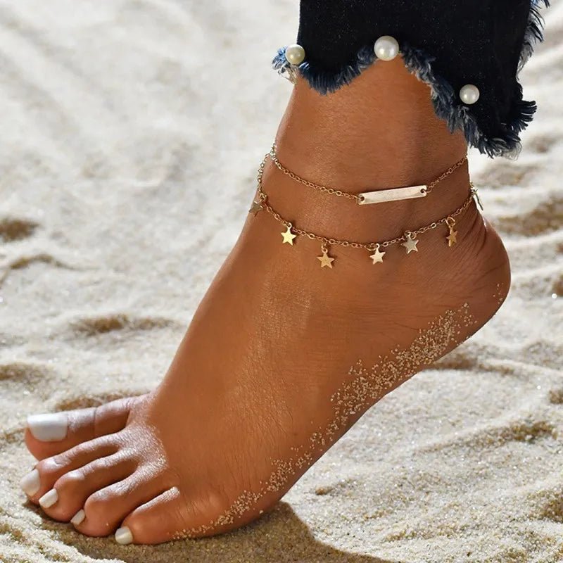 Gold Color Eyes Anklets Barefoot Leg Chain For Women Summer Multilayer Ankle Bracelets On The Leg Beach Jewelry obilleras Pulser - Gofionafashion