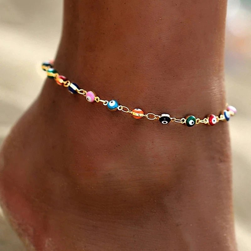 Gold Color Eyes Anklets Barefoot Leg Chain For Women Summer Multilayer Ankle Bracelets On The Leg Beach Jewelry obilleras Pulser - Gofionafashion