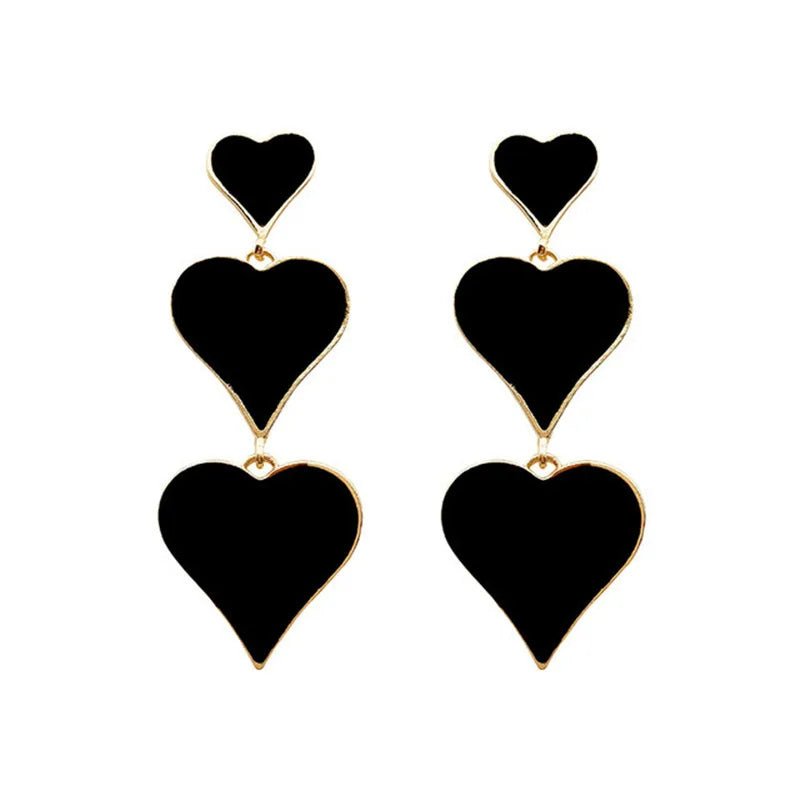 Gothic Black Color Geometric Acrylic Heart Round Dangle Drop Earrings for Women Girls Punk Party Long Statement Earrings Jewelry - Gofionafashion