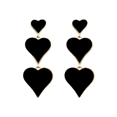 Gothic Black Color Geometric Acrylic Heart Round Dangle Drop Earrings for Women Girls Punk Party Long Statement Earrings Jewelry - Gofionafashion