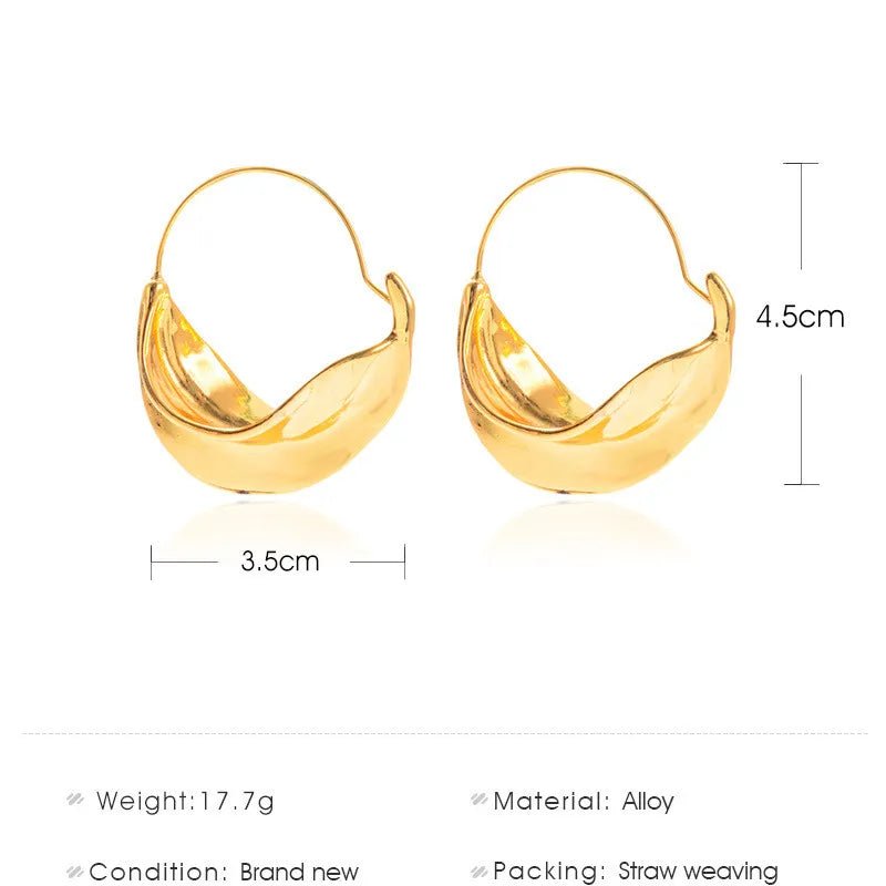 Irregular Geometric Metal Drop Earrings for Women Flower Basket Vintage Bohemian Big Exaggerated Party Earrings Wholesale - Gofionafashion