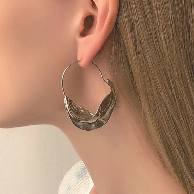 Irregular Geometric Metal Drop Earrings for Women Flower Basket Vintage Bohemian Big Exaggerated Party Earrings Wholesale - Gofionafashion