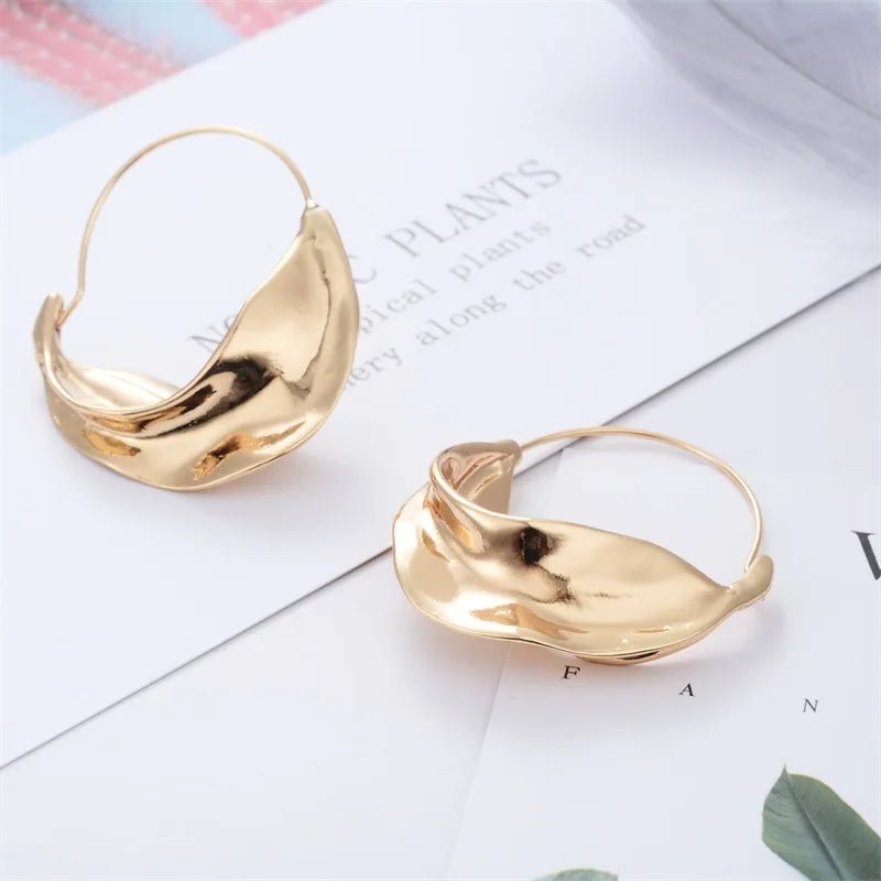 Irregular Geometric Metal Drop Earrings for Women Flower Basket Vintage Bohemian Big Exaggerated Party Earrings Wholesale - Gofionafashion