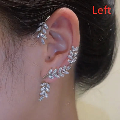 Luxury Earrings for Women 2022 Shiny Crystal Rhinestone Long Tassel Ear Cuff Clip Earrings Party Wedding Jewelry No Pierced - Gofionafashion