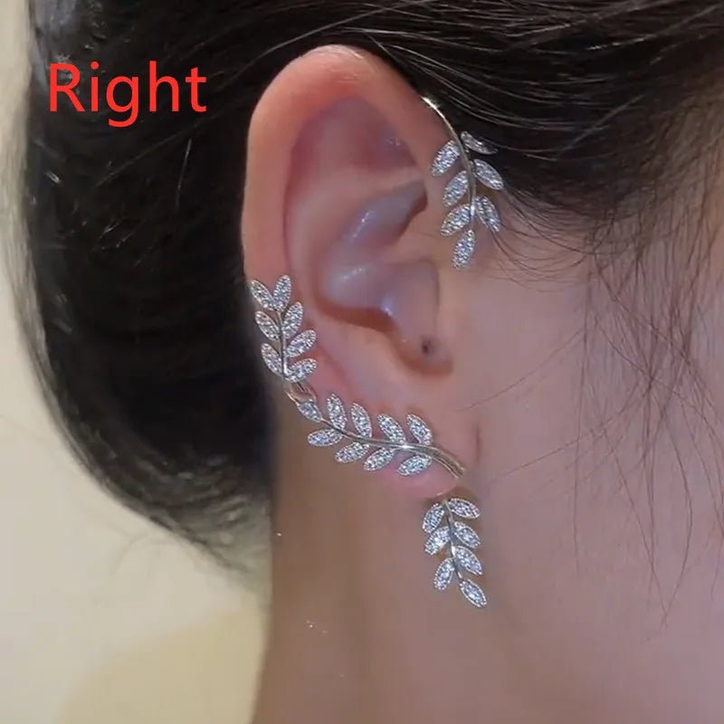 Luxury Earrings for Women 2022 Shiny Crystal Rhinestone Long Tassel Ear Cuff Clip Earrings Party Wedding Jewelry No Pierced - Gofionafashion