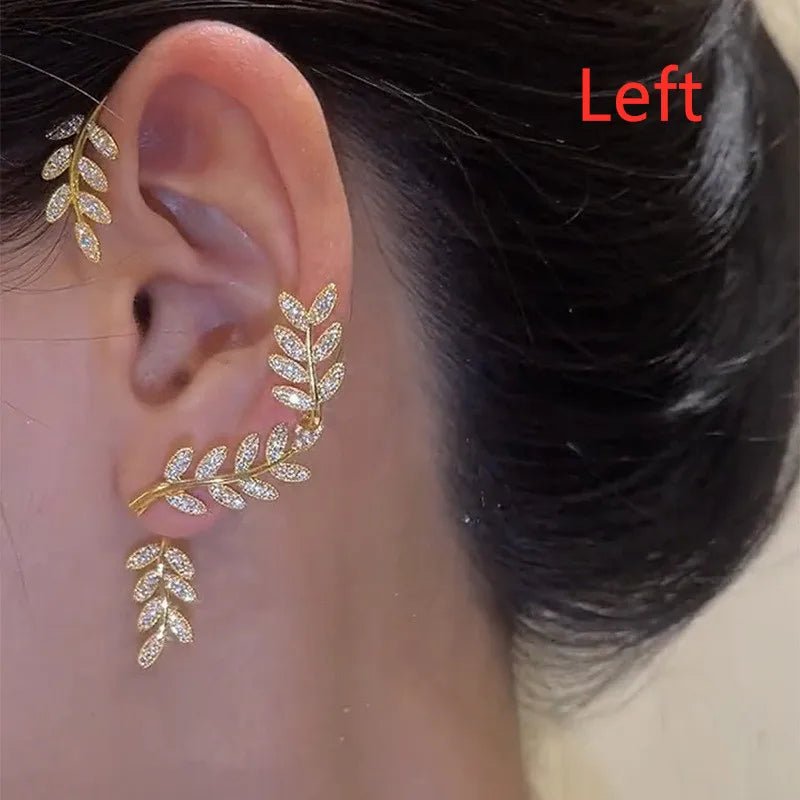 Luxury Earrings for Women 2022 Shiny Crystal Rhinestone Long Tassel Ear Cuff Clip Earrings Party Wedding Jewelry No Pierced - Gofionafashion