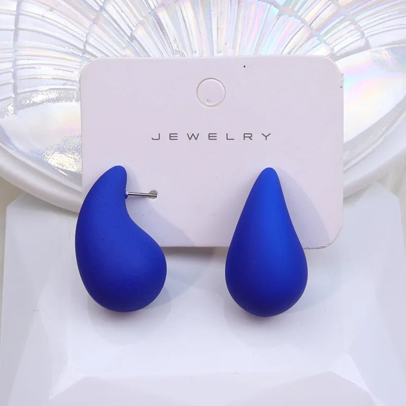 Magic Color Transparent Teardrop Chunky Earrings for Women Trendy Acrylic Stud Earring Dupes Girls Cute Sweet Jewelry Accessorie - Gofionafashion