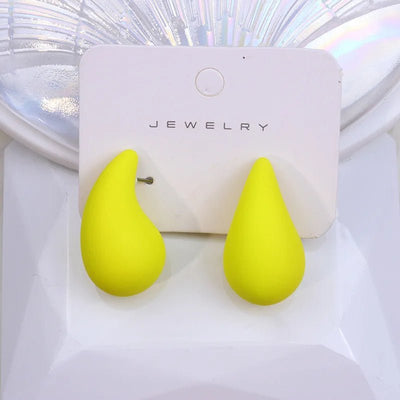 Magic Color Transparent Teardrop Chunky Earrings for Women Trendy Acrylic Stud Earring Dupes Girls Cute Sweet Jewelry Accessorie - Gofionafashion