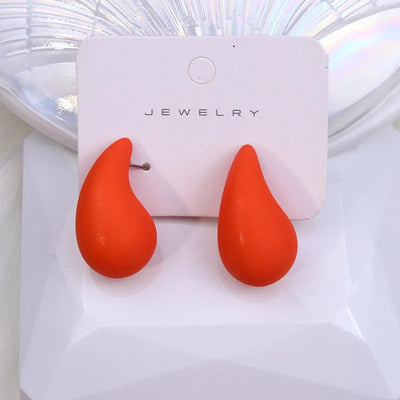 Magic Color Transparent Teardrop Chunky Earrings for Women Trendy Acrylic Stud Earring Dupes Girls Cute Sweet Jewelry Accessorie - Gofionafashion