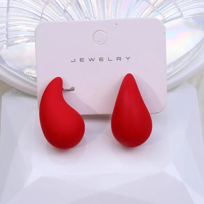 Magic Color Transparent Teardrop Chunky Earrings for Women Trendy Acrylic Stud Earring Dupes Girls Cute Sweet Jewelry Accessorie - Gofionafashion