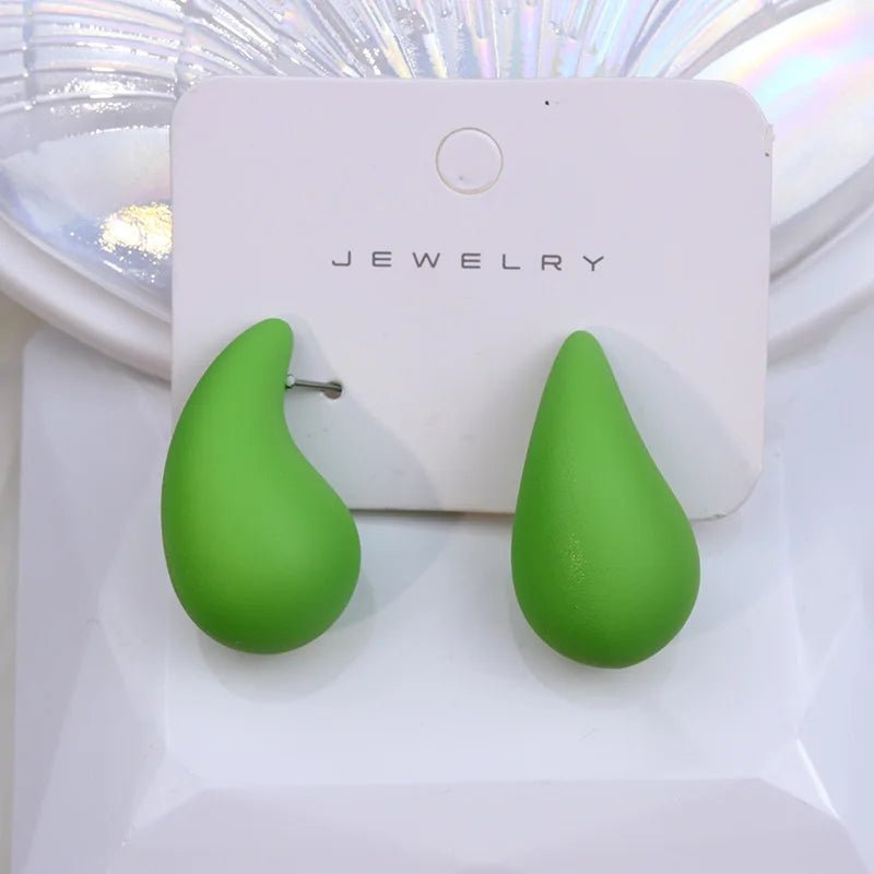 Magic Color Transparent Teardrop Chunky Earrings for Women Trendy Acrylic Stud Earring Dupes Girls Cute Sweet Jewelry Accessorie - Gofionafashion