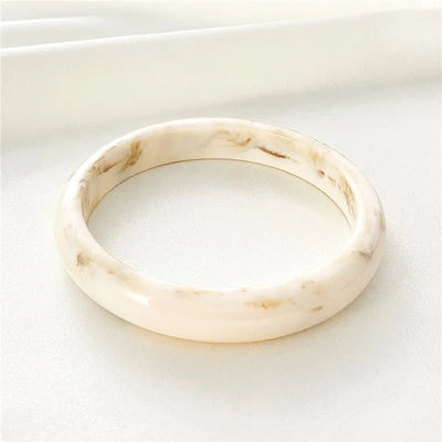 Marble Multi - color Bracelet Female Retro Round Semi - transparent Acrylic Personality Boudoir Imitation Jade Bangle Fashion Jewelr - Gofionafashion