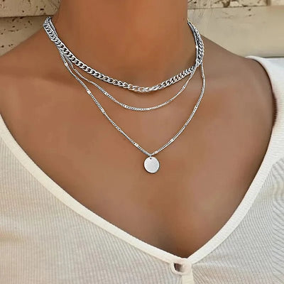 Minimalist Round Stick Pendant Necklace for Women Pearl Clavicle Necklace Leaves Long Chain Fashion Jewelry Statement Girl Gift - Gofionafashion