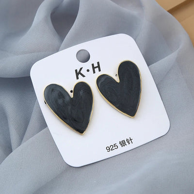 Mysterious Cool Black Color Round Heart Square Geometric Earrings for Women Gothic Flower Carved 2022 New Design Party Jewelry - Gofionafashion