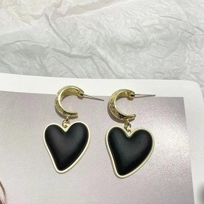 Mysterious Cool Black Color Round Heart Square Geometric Earrings for Women Gothic Flower Carved 2022 New Design Party Jewelry - Gofionafashion