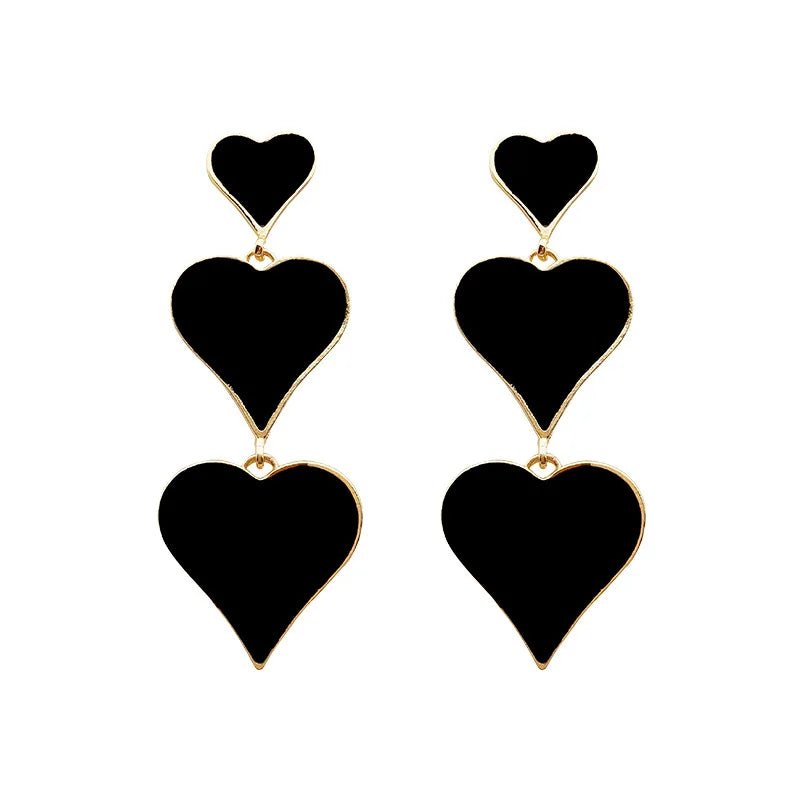 Mysterious Cool Black Color Round Heart Square Geometric Earrings for Women Gothic Flower Carved 2022 New Design Party Jewelry - Gofionafashion