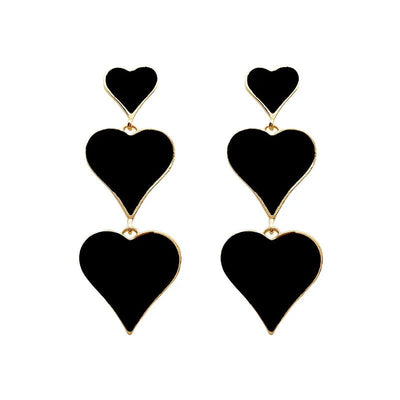 Mysterious Cool Black Color Round Heart Square Geometric Earrings for Women Gothic Flower Carved 2022 New Design Party Jewelry - Gofionafashion