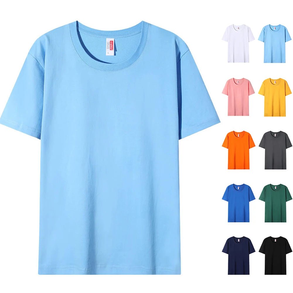 Plain Round Neck T Shirt 100% Cotton Summer Men Tshirts Wholesale Short Sleeve Premium T-shirt Unisex Playeras De Hombre Algodon - Gofionafashion