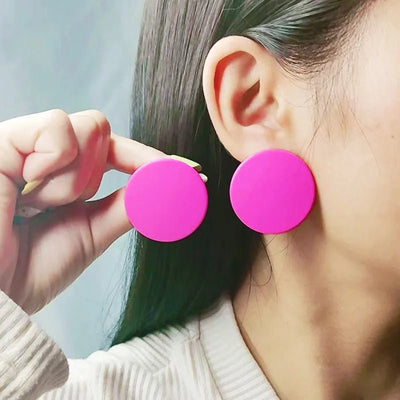 Stud Earrings for Women Minimalist Circle Acrylic Personality - Gofionafashion