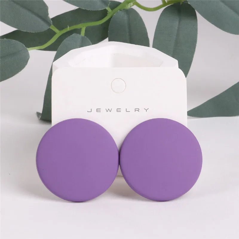 Stud Earrings for Women Minimalist Circle Acrylic Personality - Gofionafashion