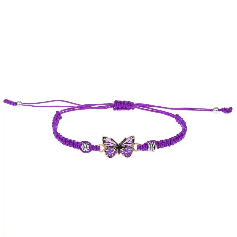 Sweet Sting Rope Braided Butterfly Bracelet Adjustable Bohemian Handmade Charm Bracelet Friendship Gfit For Women Girls - Gofionafashion