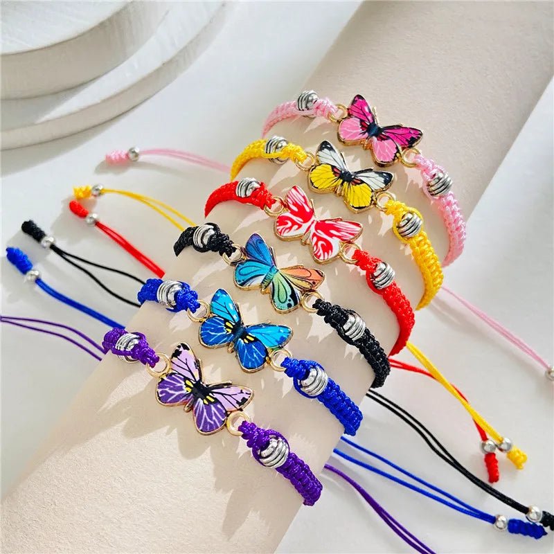 Sweet Sting Rope Braided Butterfly Bracelet Adjustable Bohemian Handmade Charm Bracelet Friendship Gfit For Women Girls - Gofionafashion