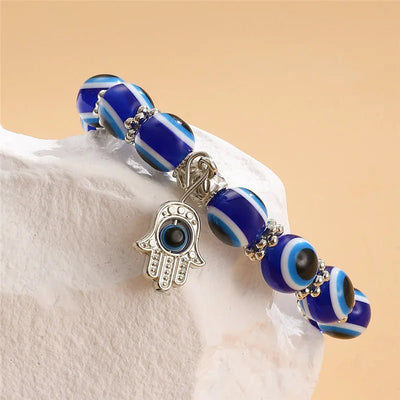 Turkish Blue Eyes Bracelet For Women Crystal Resin Lucky Bead Wishing Chain Bracelet Ladies Charm Jewelry Palm Wear Gifts - Gofionafashion