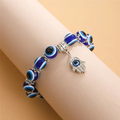 Turkish Blue Eyes Bracelet For Women Crystal Resin Lucky Bead Wishing Chain Bracelet Ladies Charm Jewelry Palm Wear Gifts - Gofionafashion