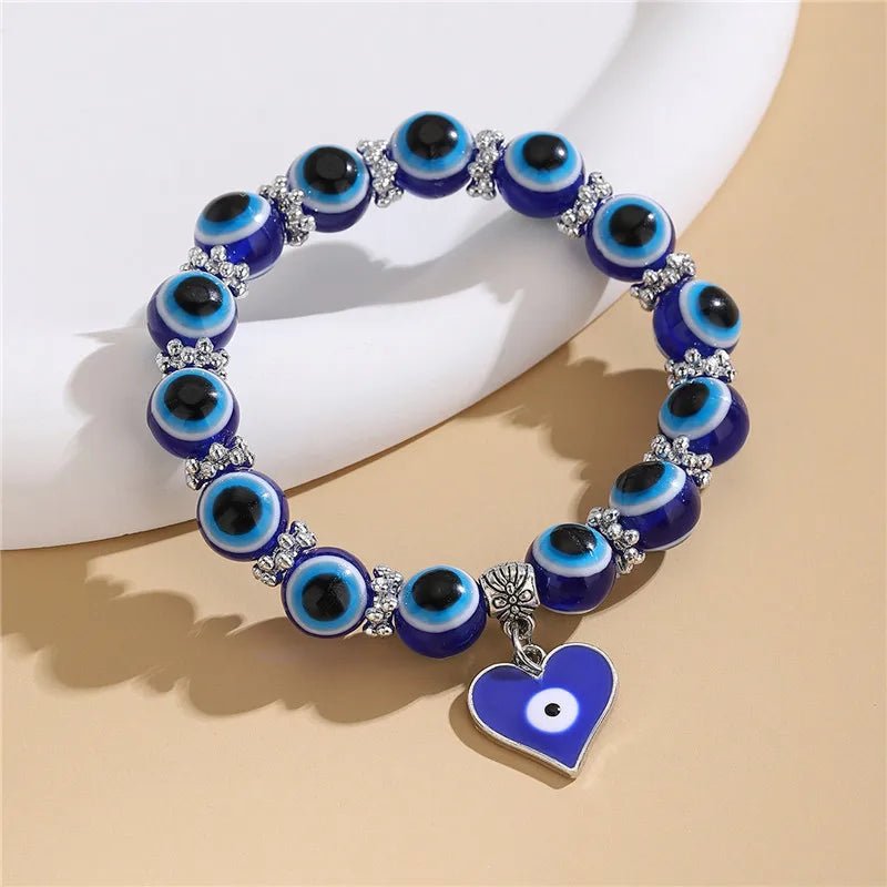 Turkish Blue Eyes Bracelet For Women Crystal Resin Lucky Bead Wishing Chain Bracelet Ladies Charm Jewelry Palm Wear Gifts - Gofionafashion